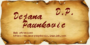 Dejana Paunković vizit kartica